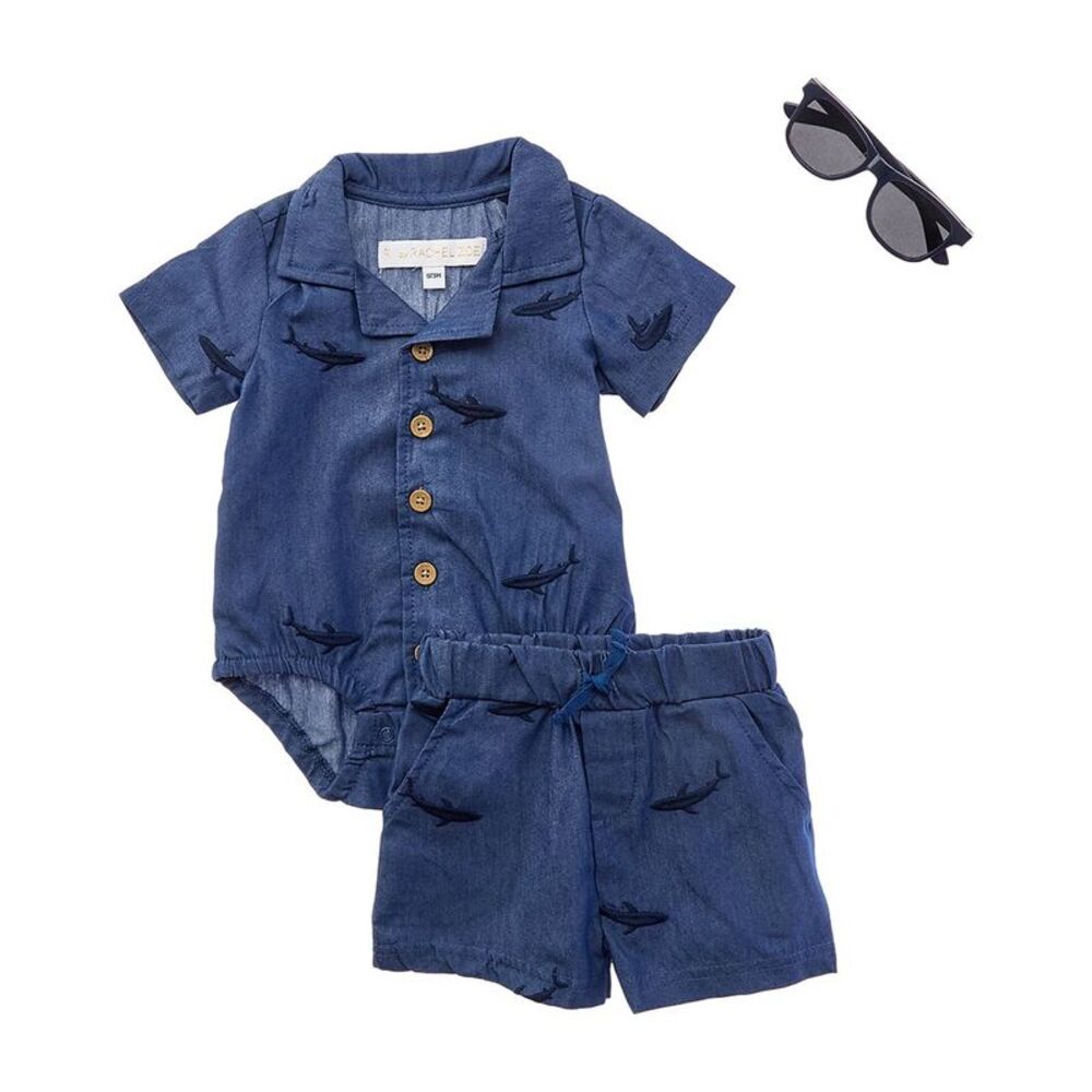 Rachel Zoe Baby-Boys  3Pc Top & Short Set, Blue